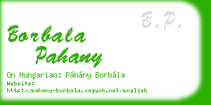 borbala pahany business card