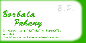 borbala pahany business card